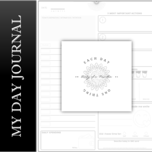 Printable Daily Planner | Undated Planner | Daily Tracker | Personal Planner | Journal | Instant Download | Sizes: A4, A5, Letter, Half Letter