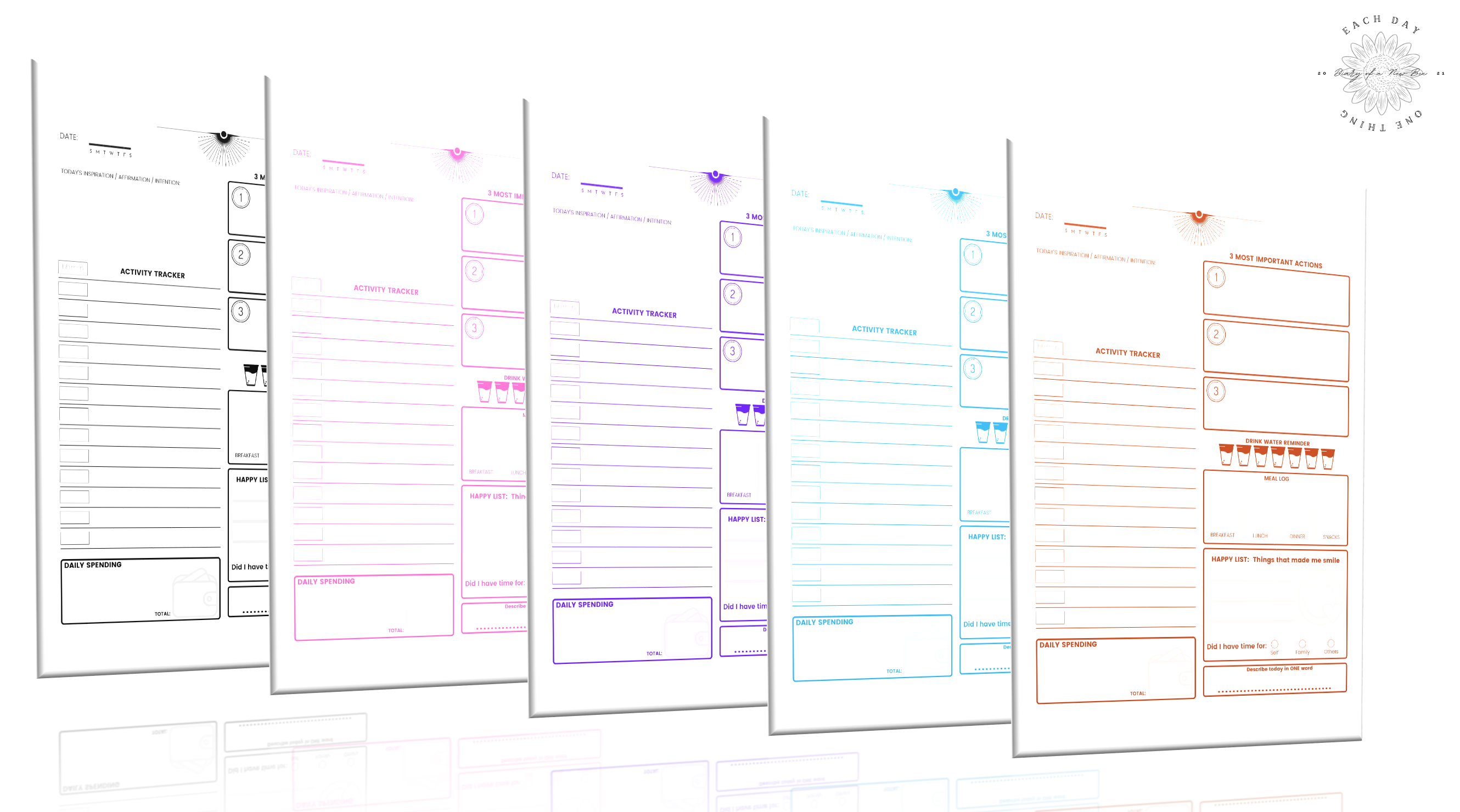 Printable Daily Planner | Undated Planner | Daily Tracker | Personal Planner | Journal | Instant Download | Sizes: A4, A5, Letter, Half Letter - Image 2