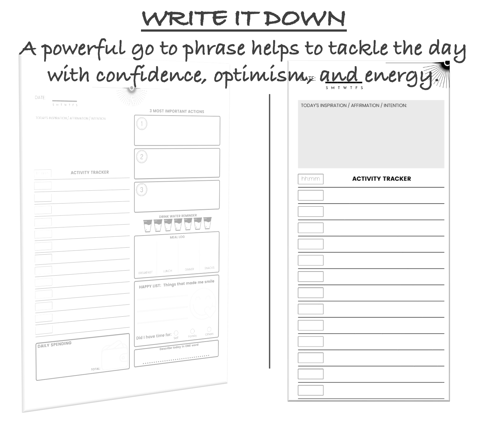 Printable Daily Planner | Undated Planner | Daily Tracker | Personal Planner | Journal | Instant Download | Sizes: A4, A5, Letter, Half Letter - Image 4