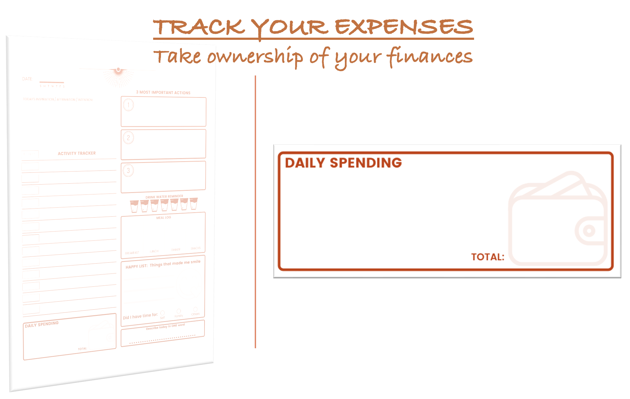 Printable Daily Planner | Undated Planner | Daily Tracker | Personal Planner | Journal | Instant Download | Sizes: A4, A5, Letter, Half Letter - Image 7